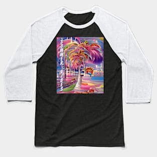 Summer Vibes, colorful Baseball T-Shirt